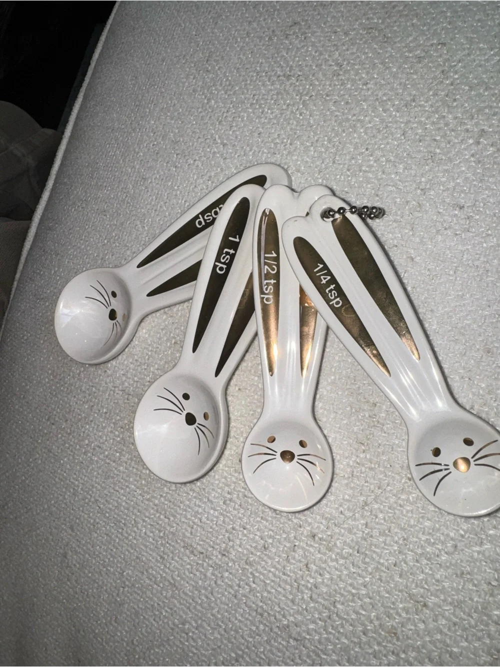 Cute Bunny Measuring Spoon Set - White
